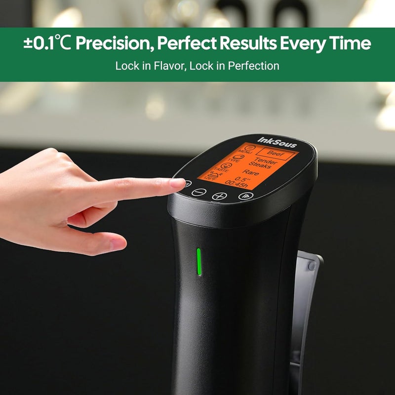 InkSous Store WIFI 2.4G Sous Vide Cooker 1000W Immersion Circulator with APP 14 Recipes,Alarm,Calibration & Timer, 3D Water Fast Heating Ultra-Quiet Sous Vide Machine - Image 4